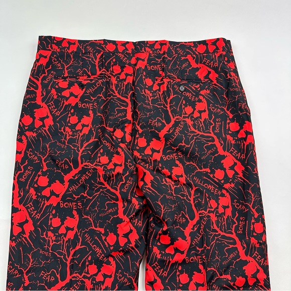 Men’s Halloween Balck Red Fear Bones Halloween Print Suit Size XL - Picture 6 of 15